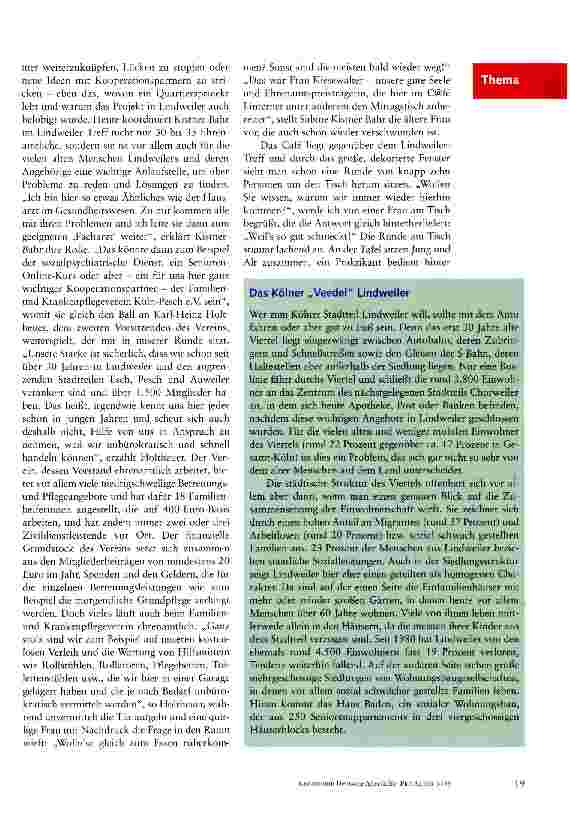 Vorschauseite 2: Lindweilerein Stadtteil zum Wohlfühlen?
