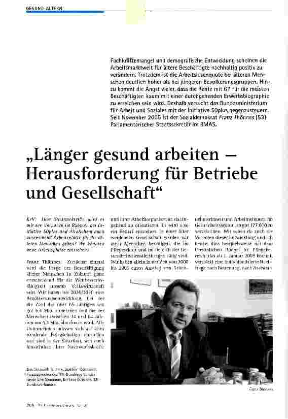 Vorschauseite 1: Länger gesund arbeiten - Herausforderung für Betriebe und Gesellschaft