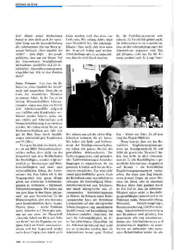 Vorschauseite 3: Länger gesund arbeiten - Herausforderung für Betriebe und Gesellschaft