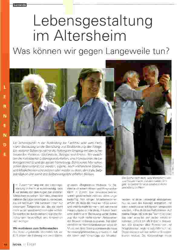 Vorschauseite 1: Lebensgestaltung im Altersheim
