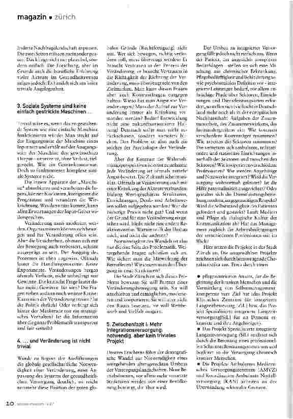 Vorschauseite 2: Innovationen in der Gesundheitsversorgung in Zürich