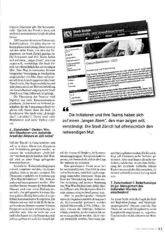 Vorschauseite 3: Innovationen in der Gesundheitsversorgung in Zürich