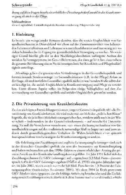 Vorschauseite 2: Soziale Ungleichheit und Pflege
