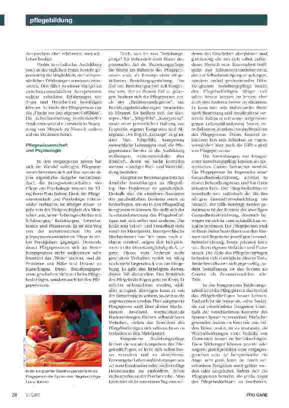 Vorschauseite 3: Weiterbildung fördert Professionalisierung der Pflege!