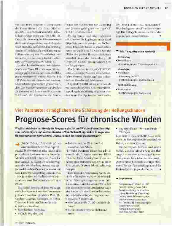 Vorschauseite 2: Eine neue TLC-Wundauflage für chronische Wunden