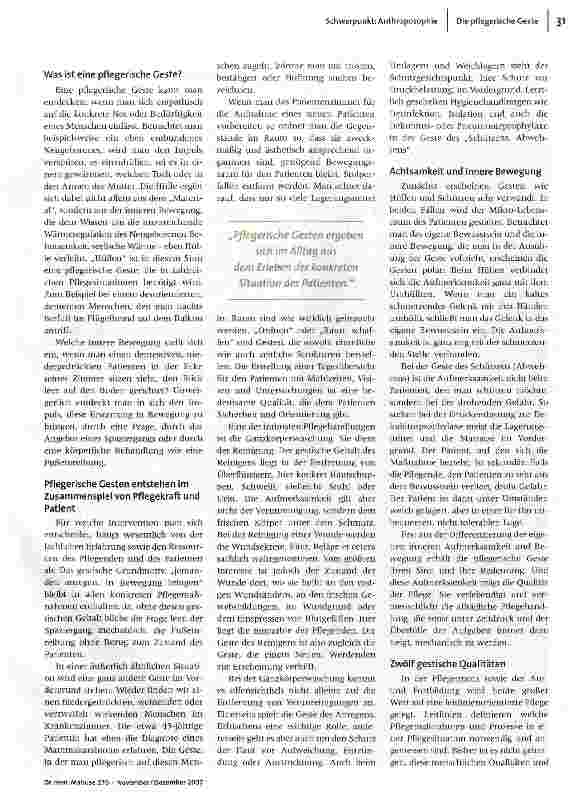 Vorschauseite 2: Die pflegerische Geste
