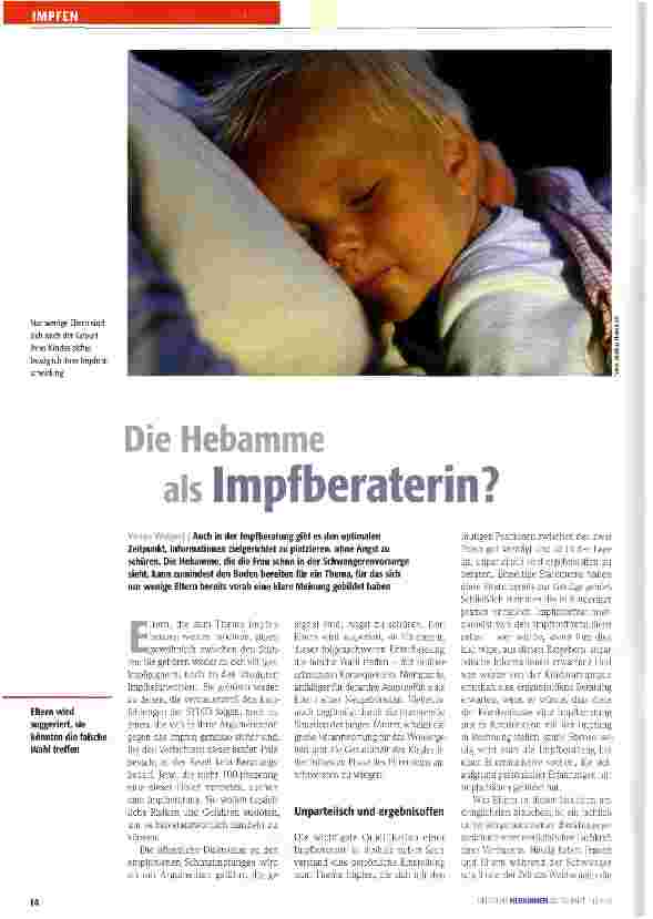 Vorschauseite 1: Die Hebamme als Impfberaterin?