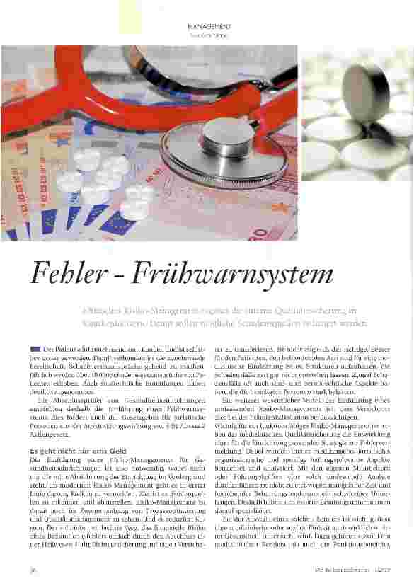 Vorschauseite 1: Fehler - Frühwarnsystem