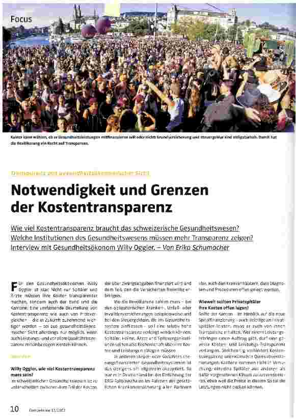 Vorschauseite 1: Notwendigkeit und Grenzen der Kostentransparenz
