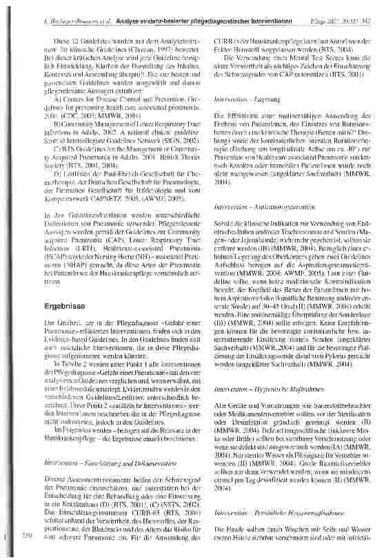 Vorschauseite 3: Pflegediagnose «Gefahr einer Pneumonie». Evaluierung und Vergleich evidenzbasierter und pflegepraktischer Interventionen