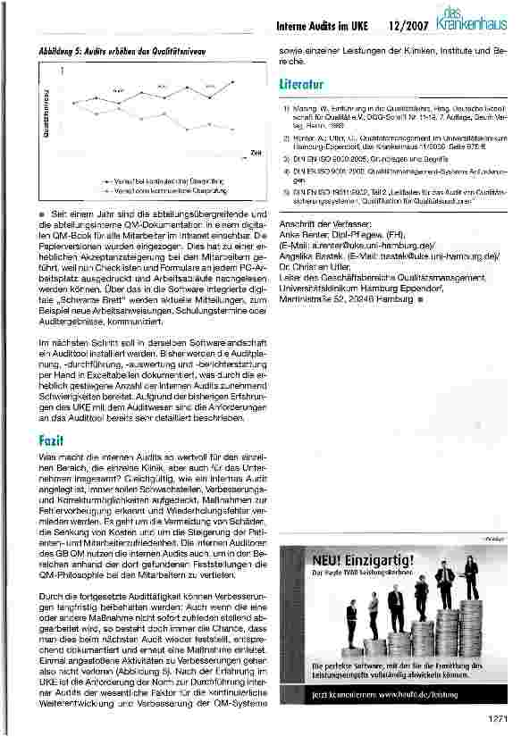 Vorschauseite 4: Kontinuierliche Verbesserung durch interne Audits im UKE