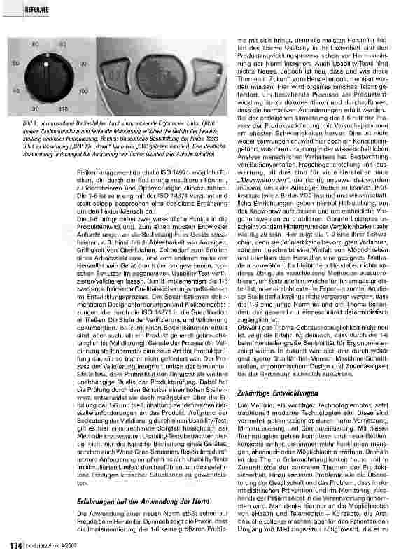 Vorschauseite 2: Ergonomie in der Medizintechnik