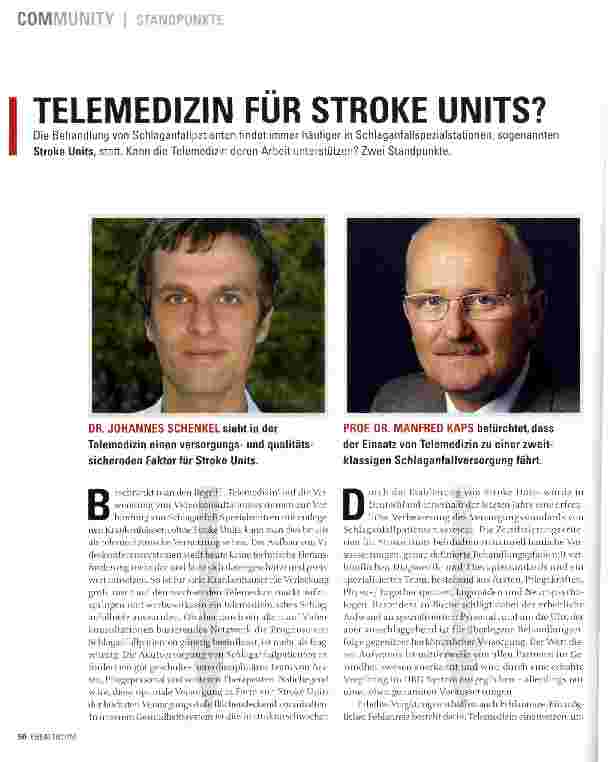 Vorschauseite 1: TELEMEDIZIN FÜR STROKE UNITS?