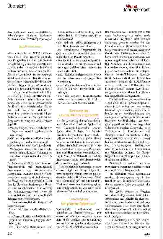 Vorschauseite 4: Übersicht über aktuelle Eradikationsstrategien bei Methicillin-resistenten Staphylococcus aureus (MRSA) aus verschiedenen Ländern