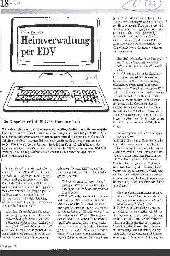 Vorschauseite 1: Heimverwaltung per EDV