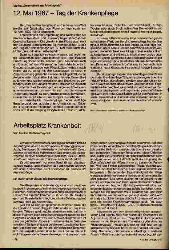 Vorschauseite 1: Arbeitsplatz Krankenbett