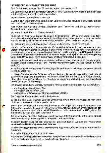 Vorschauseite 1: Ist unsere Humanität in Gefahr?