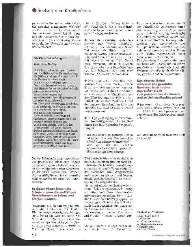 Vorschauseite 5: Als Pflegende Sterben begleiten Ein Seminar für Krankenpflegeschüler