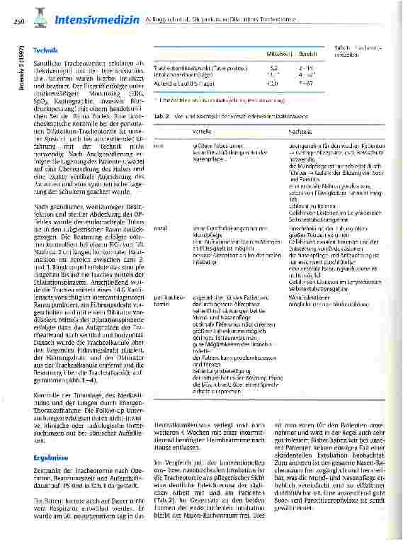 Vorschauseite 3: Die perkutane Dilatations-Tracheotomie in der Patientenbetreuung bei der früh-postoperativen Durchführung nach herzchirurgischen Eingriffen