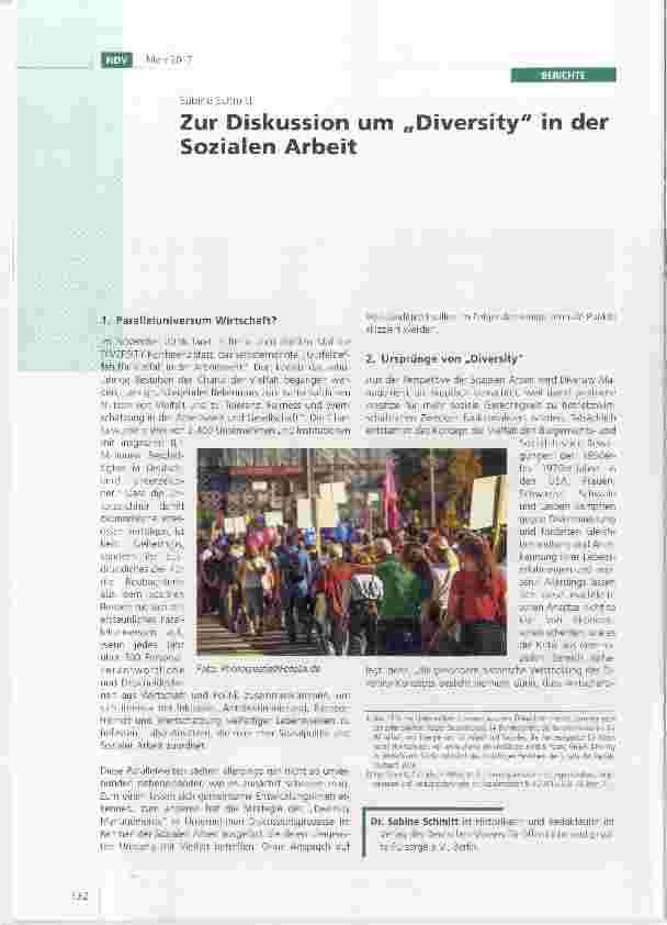 Vorschauseite 1: Zur Diskussion um „Diversity in der Sozialen Arbeit