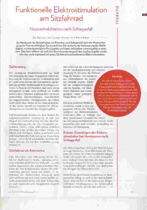 Vorschauseite 1: Funktionelle Elektrostimulation am Sitzfahrrad