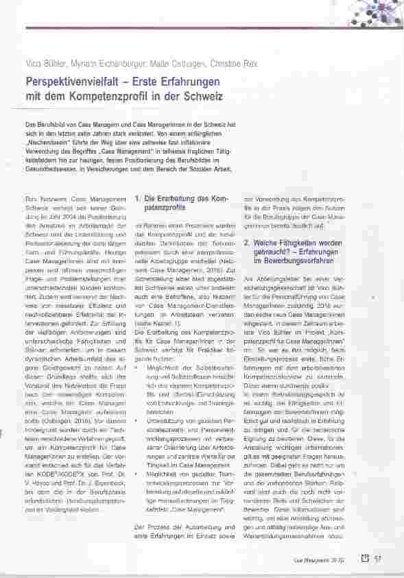 Vorschauseite 1: Perspektivenvielfalt Erste Erfahrungen mit dem Kompetenzprofil in der Schweiz