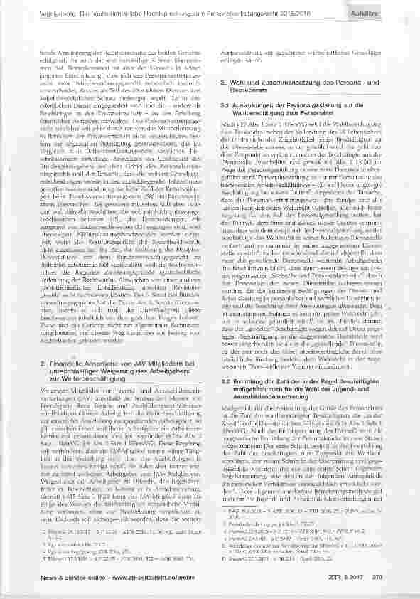 Vorschauseite 2: Die höchstrichterliche Rechtsprechung zum Personalvertretungsund parallel Betriebsverfassungsrecht 2015/2016