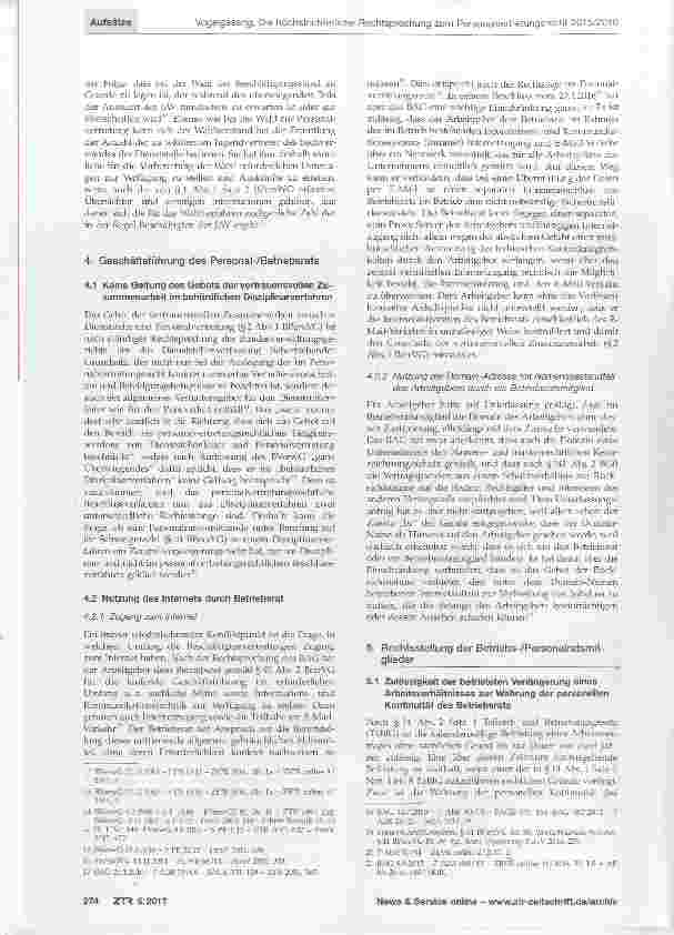 Vorschauseite 3: Die höchstrichterliche Rechtsprechung zum Personalvertretungsund parallel Betriebsverfassungsrecht 2015/2016