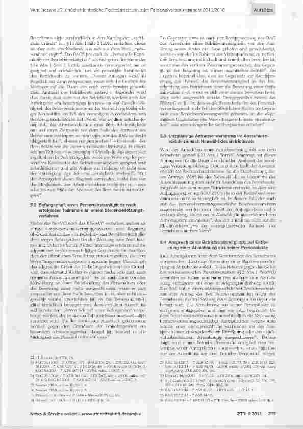 Vorschauseite 4: Die höchstrichterliche Rechtsprechung zum Personalvertretungsund parallel Betriebsverfassungsrecht 2015/2016