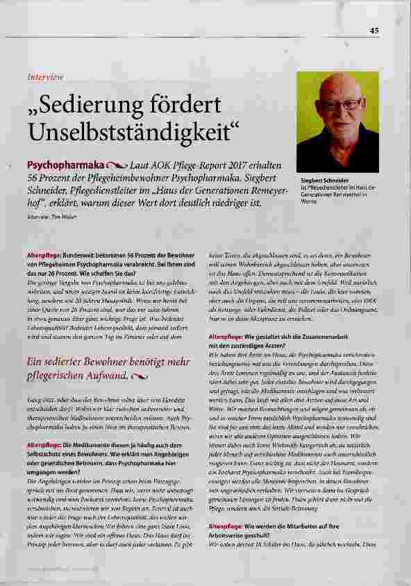 Vorschauseite 1: „Sedierung fördert Unselbstständigkeit“