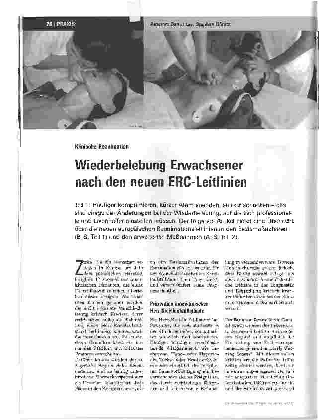 Vorschauseite 1: Wiederbelebung Erwachsener nach den neuen ERC-Leitlinien
