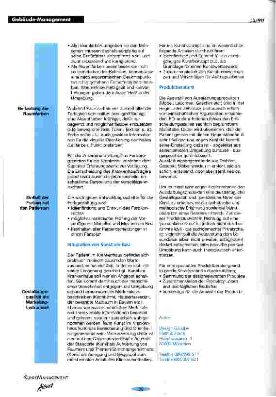 Vorschauseite 3: Akzeptanz durch Gestaltung Für ein visuelles Gesamtkonzept im klinischen Bereich