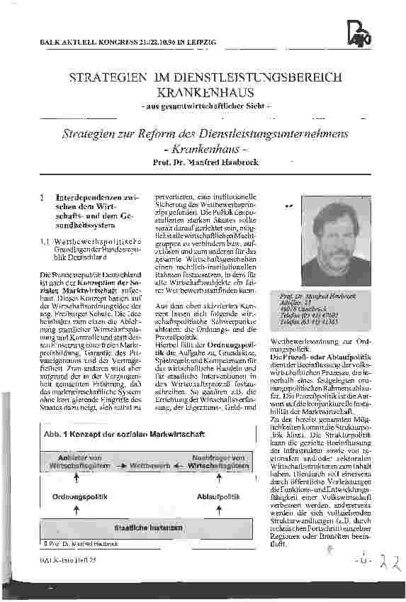 Vorschauseite 1: Strategien im Dienstleistungsbereich Krankenhaus Strategien zur Reform des Dienstleistungsunternehmens Krankenhaus