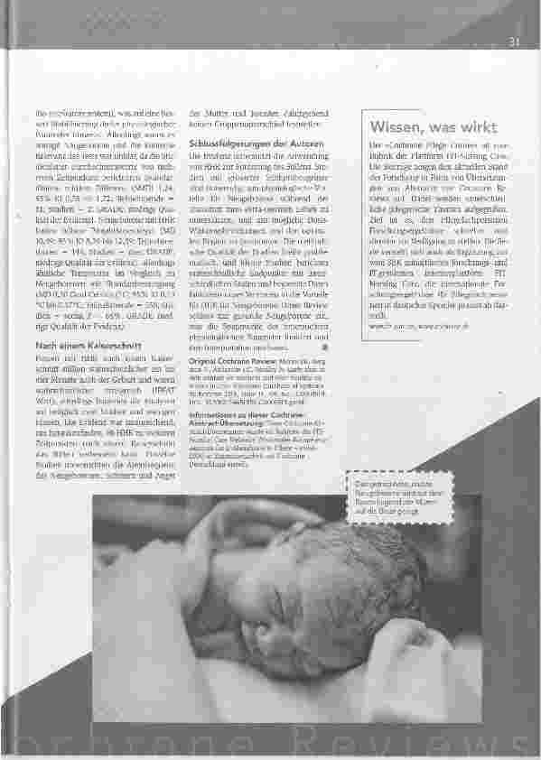 Vorschauseite 2: Haut-zu-Haut-Kontakt zwischen Müttern und Neugeboren