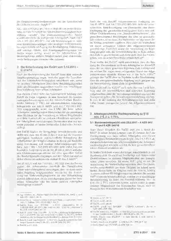 Vorschauseite 4: Anrechnung einschlägiger Berufserfahrung ohne Auslandsbezug Zur Vereinbarkeit von §16 TVöD/TV-L mit der Grundfreiheit der Arbeitnehmerfreizügigkeit