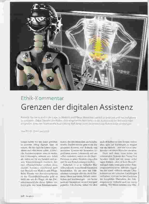 Vorschauseite 1: Ethik-Kommentar Gnzen der digitalen Assistenz