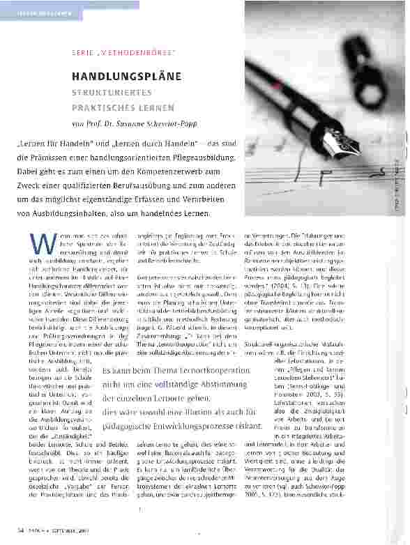 Vorschauseite 1: HANDLUNGSPLÄNE