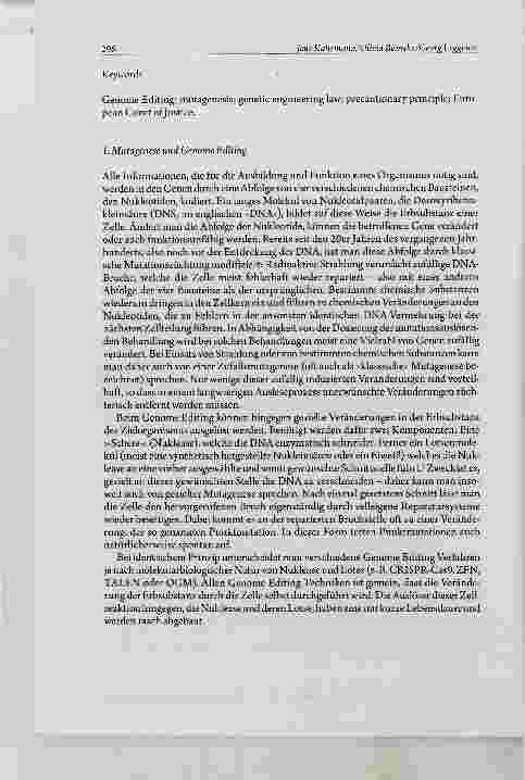 Vorschauseite 2: Genome Editing vor dem Europäischen Gerichtshof: Richtungsweisung aus Luxemburg?