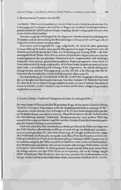 Vorschauseite 3: Genome Editing vor dem Europäischen Gerichtshof: Richtungsweisung aus Luxemburg?