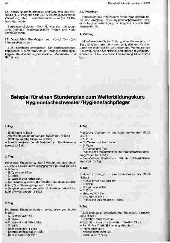 Vorschauseite 2: Weiterbildung zur Hygieneschwester