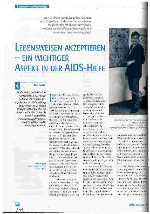 Vorschauseite 1: Lebensweisen akzeptieren - ein wichtiger Aspekt in der AIDS-Hilfe