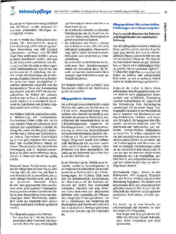 Vorschauseite 2: Ein pflegerisches Konzept zur Entwöhnung vom Respirator - Fallbeispiel
