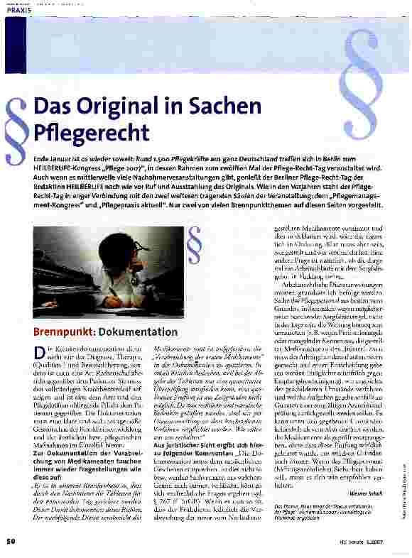 Vorschauseite 1: Das Original in Sachen Pflegerecht