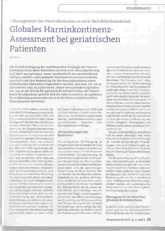 Vorschauseite 1: Globales Harninkontinenz- Assessment bei geriatrischen Patienten