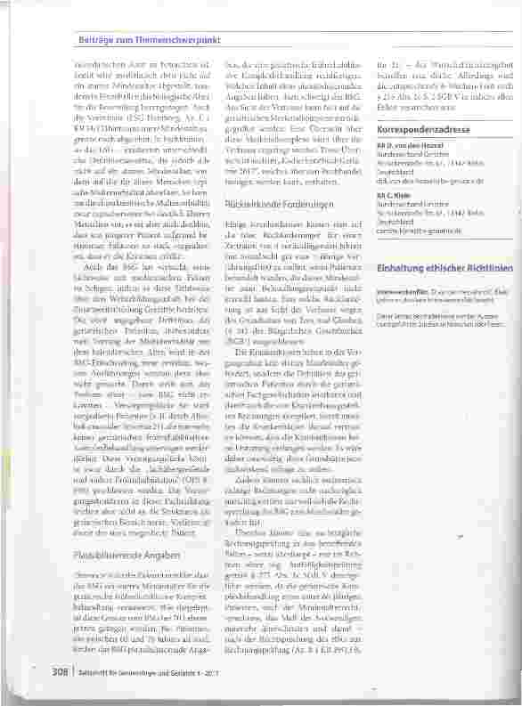 Vorschauseite 5: Aktuelle rechtliche und rechtspolitische Fragestellungen aus Sicht des BundesverbandsGeriatrie