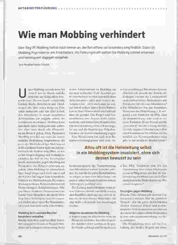 Vorschauseite 1: Wie man Mobbing verhindert
