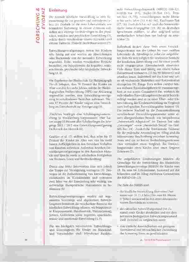 Vorschauseite 2: Theoretischer Hintergrund, Entwicklungsphase und § Evaluation des Rheinfelder Entwicklungsscreenings (RHEIS)