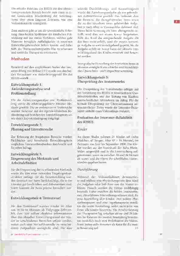 Vorschauseite 3: Theoretischer Hintergrund, Entwicklungsphase und § Evaluation des Rheinfelder Entwicklungsscreenings (RHEIS)