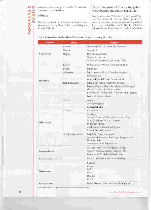 Vorschauseite 6: Theoretischer Hintergrund, Entwicklungsphase und § Evaluation des Rheinfelder Entwicklungsscreenings (RHEIS)