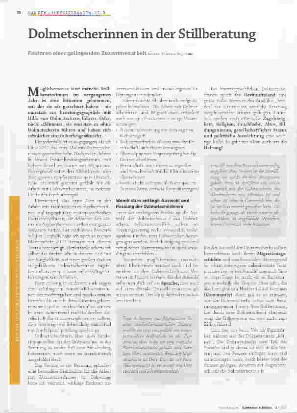Vorschauseite 1: Dolmetscherinnen in der Stillberatung